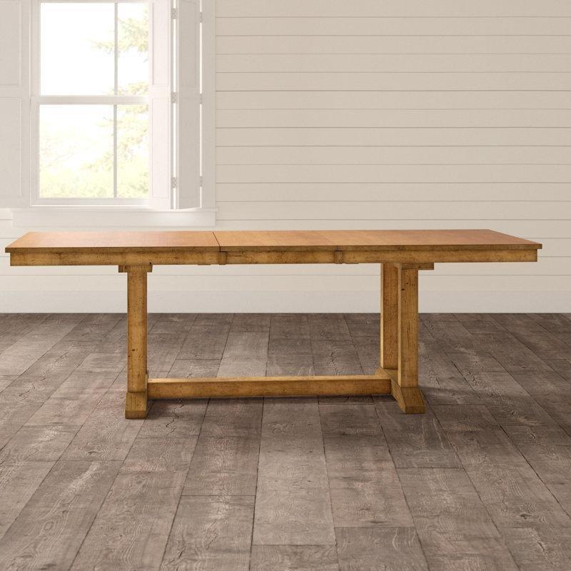 Masif Ahşap Genişletilebilir Trestle Tabanlı Eskitme Yemek Masası 102-234 cm - 86761