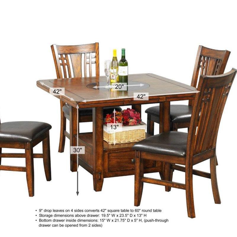 Masif Ahşap Oak Renkli Yuvarlak Katlanır Yemek Masası 152 cm - 87733