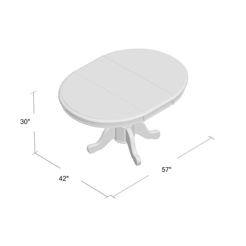 Masif Ahşap Oval Yemek Masası 107x145 cm Kahverengi - 87004