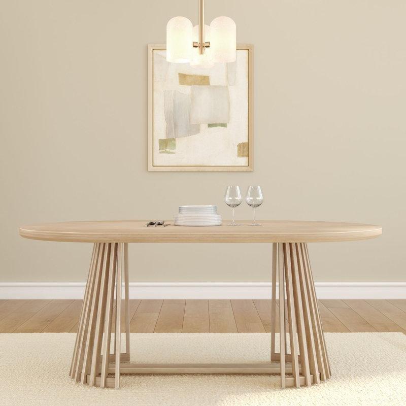 Masif Ahşap Oval Yemek Masası 183 cm x 107 cm - 84391