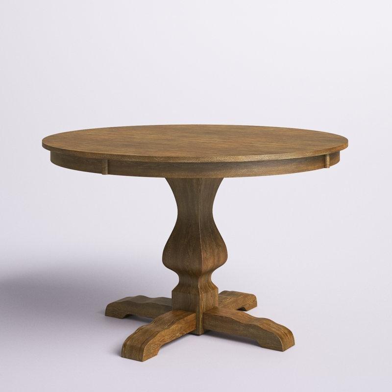 Masif Ahşap Pedestal Tabanlı Yuvarlak Yemek Masası 120 cm - 83653