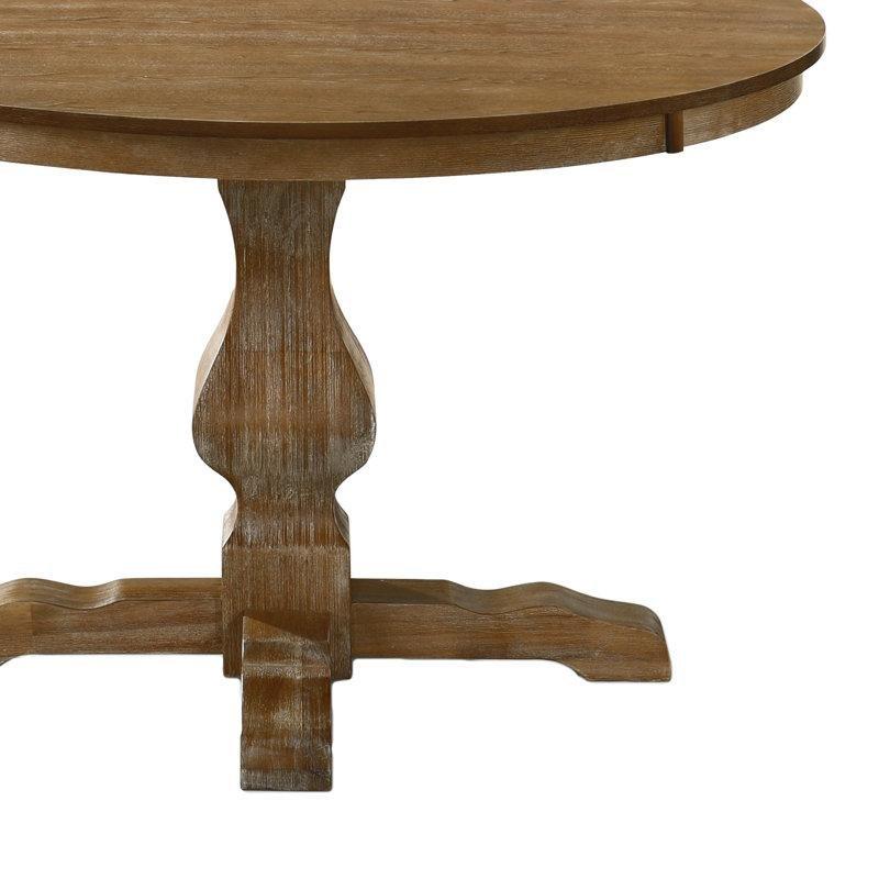 Masif Ahşap Pedestal Tabanlı Yuvarlak Yemek Masası 120 cm - 83653