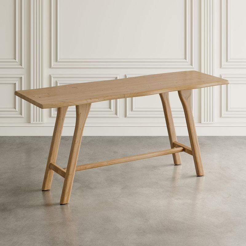 Masif Akasya Ağacı Altın Kahverengi 201x79x91 cm Trestle Kütük Yemek Masası - 87832