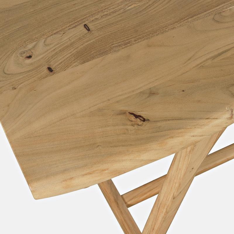 Masif Akasya Ağacı Altın Kahverengi 201x79x91 cm Trestle Kütük Yemek Masası - 87832