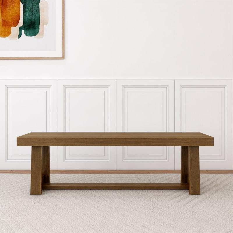 Masif Çam Ahşap Üç Kişilik Yemek Masası Bench 152x45x45 cm - 88231