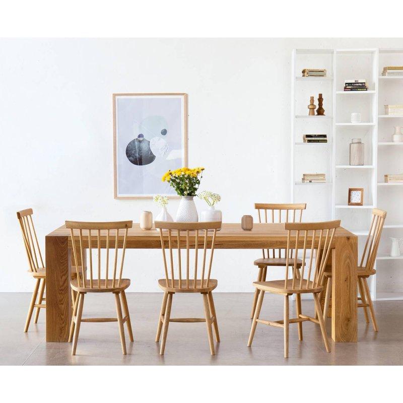 Masif Doğal Meşe Açılır Yemek Masası 260x110 cm - 83797