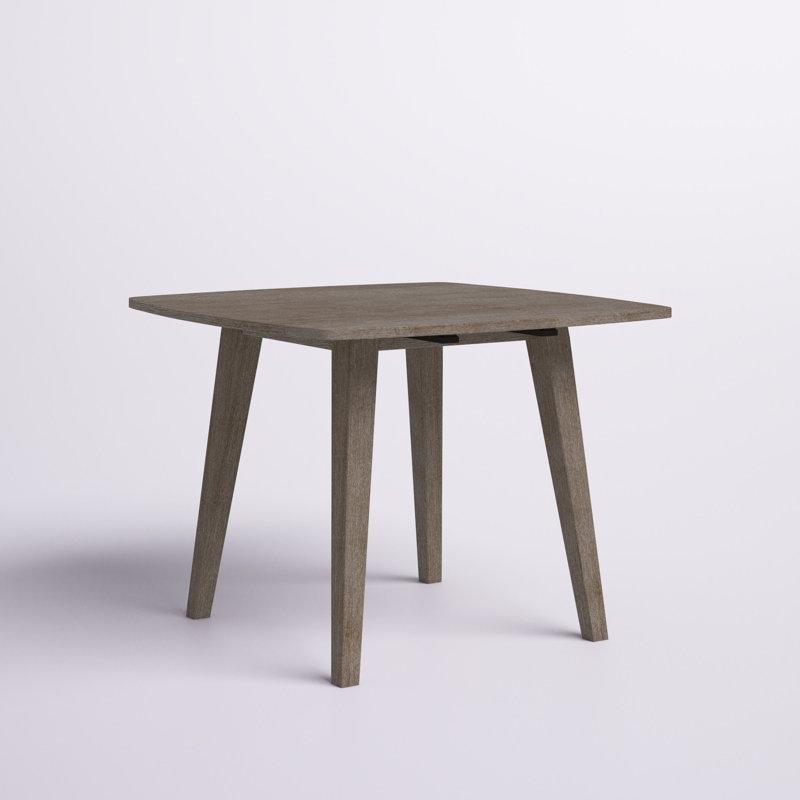 Masif Kauçuk Ağacı Katlanır Yemek Masası 103 cm Kare Barnwood - 87727