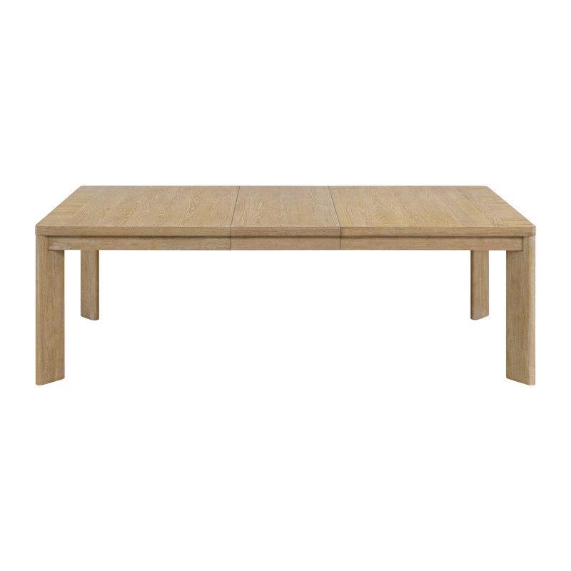 Masif Meşe Ahşap Açılır Yemek Masası 183 cm Bej Renk - 83470
