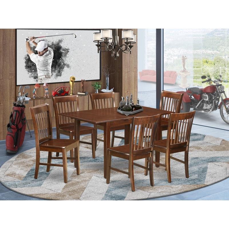 Maun Rengi Açılır Mutfak Masası ve 6 Sandalyeli Yemek Seti 81x137 cm - 85153.0