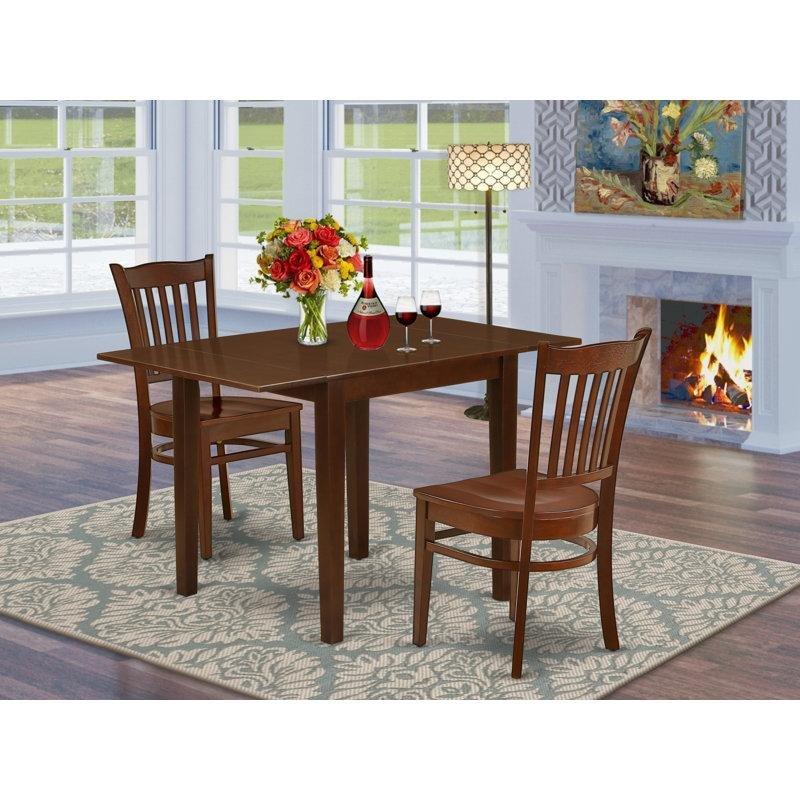 Maun Rengi Katlanır Mutfak Masası ve 2 Sandalye Seti 122x76 cm - 85444.0