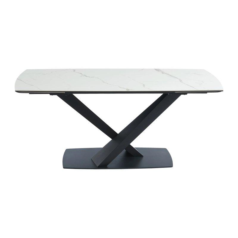 Mermer Desenli Cam Seramik Açılır Yemek Masası 220 cm - 83260