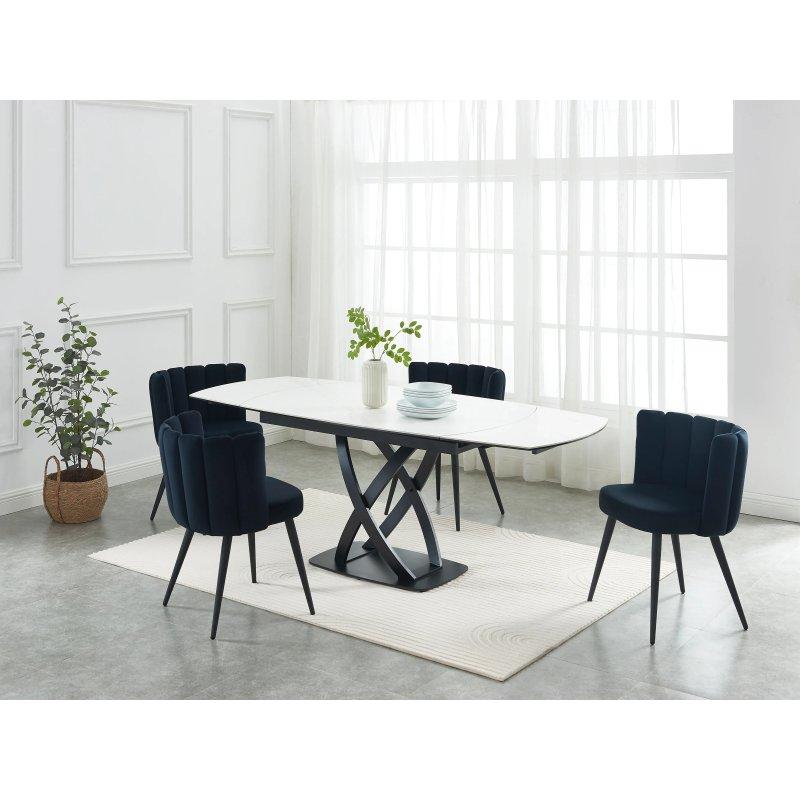 Mermer Desenli Seramik Açılır Yemek Masası 165 cm - 83200
