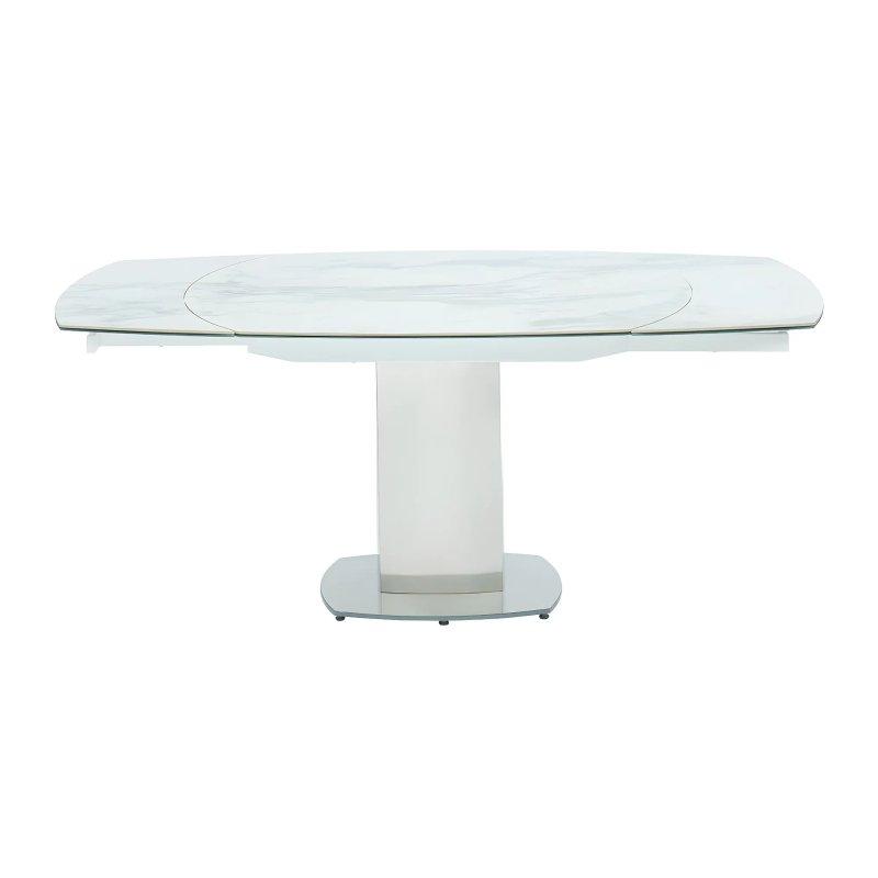 Mermer Efektli Seramik Açılır Yemek Masası 120-180 cm - 83254