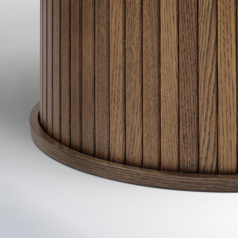 Meşe Ağacı Endüstriyel Pedestal Yuvarlak Yemek Masası 120 cm - 83725