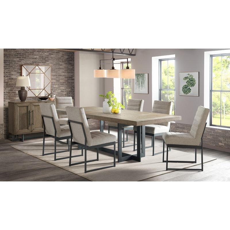 Meşe Veneer Siyah Metal Ayaklı Açılır Yemek Masası 102 cm x 249 cm - 83476