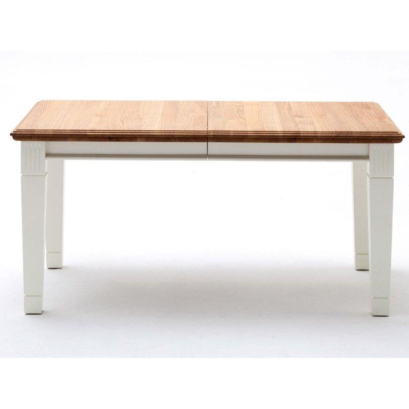 Novara 6 Parçalı Masif Ahşap Mutfak Masası 280x95x220 cm Beyaz Pine ve Doğal Meşe - 88681