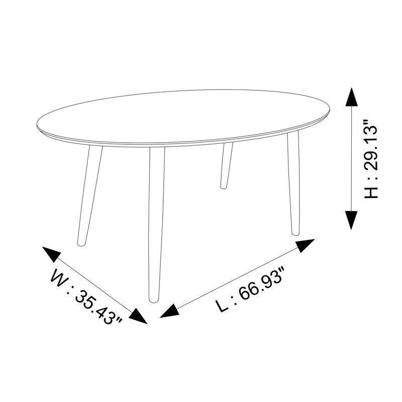 Oval Beyaz Masif Ahşap Yemek Masası 170 cm - 87277