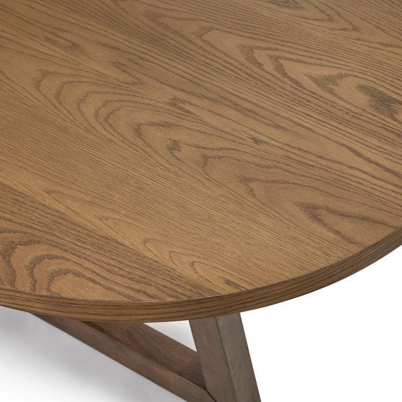 Oval Ceviz Rengi Deri Yemek Masası Takımı 200x100 cm - 88135