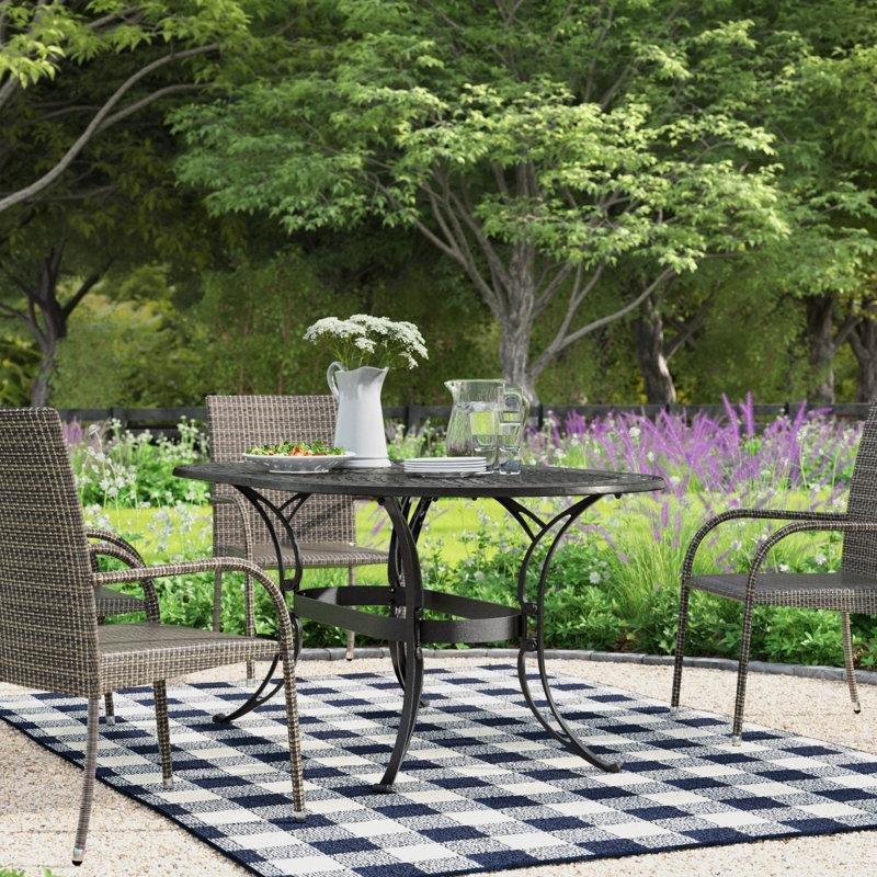Oval Dönerken Ferforje Yemek Masası 183 cm Genişlik Alüminyum - 86821