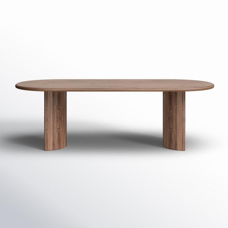 Oval Siyah Üst Açık Kahverengi Pedestal Yemek Masası 118 cm - 84160