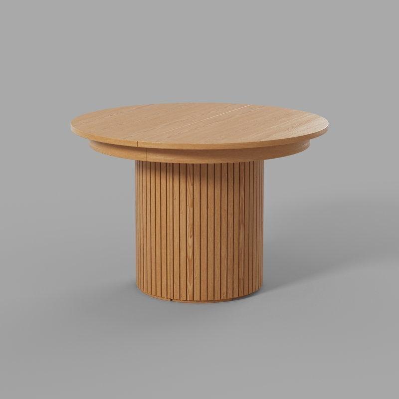 Oval Tasarımlı Açılır Yemek Masası Katı Ahşap 114 cm - 83566