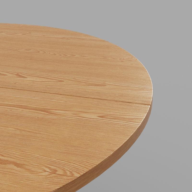 Oval Tasarımlı Açılır Yemek Masası Katı Ahşap 114 cm - 83566