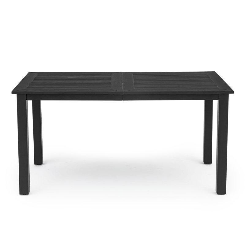 Plastik Malzeme Siyah Renkli Bahçe Yemek Masası 150x80 cm - 84571