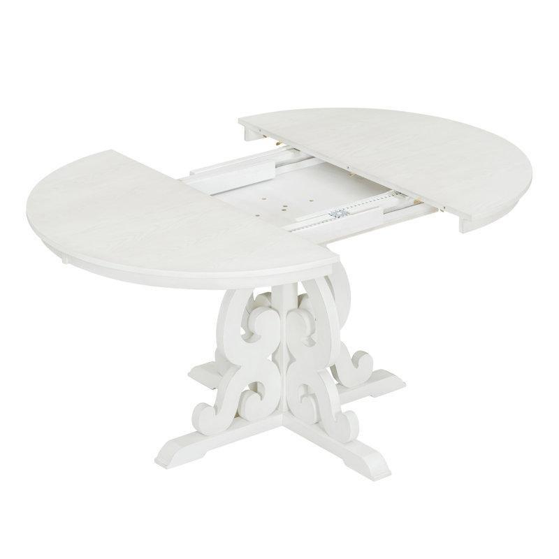 Retro Tarzı Açılır Mutfak Masası ve Sandalye Seti Krem Renk 107 cm Uzunluk - 85144.0