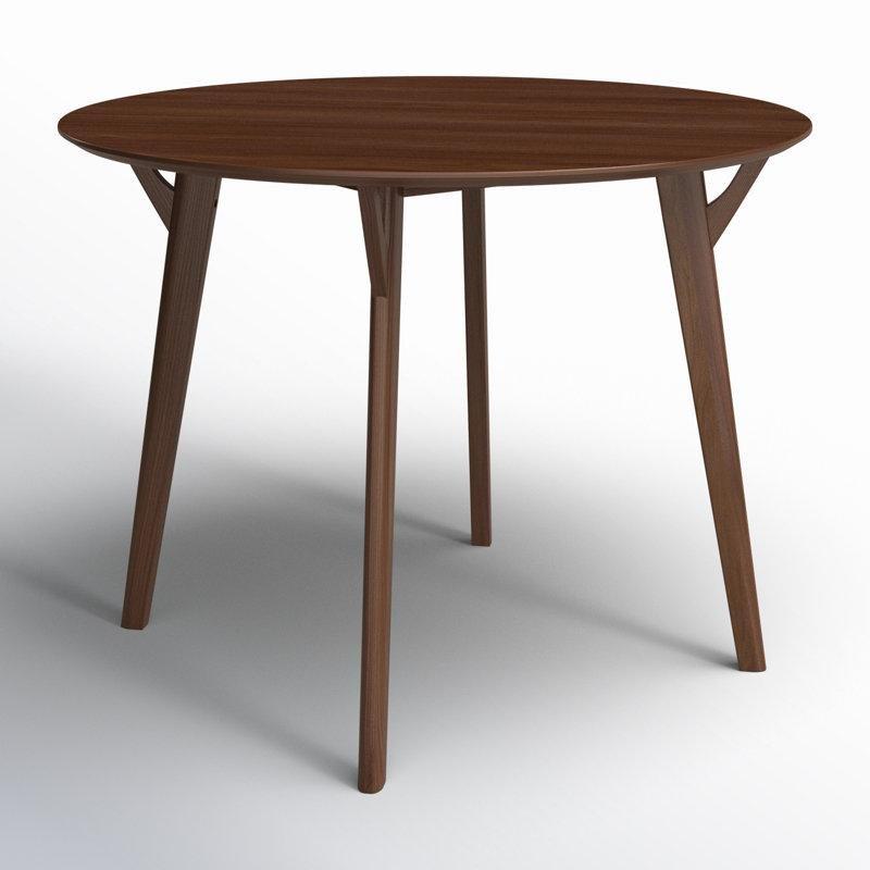 Rubberwood Yuvarlak Mutfak Yemek Masası 107 cm Çap Kahverengi - 84940