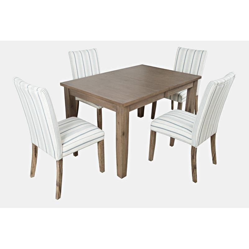 Rustic Kahverengi Masif Ahşap Bohem Mutfak Masası 4 Sandalyeli Genişletilebilir Set - 85207.0