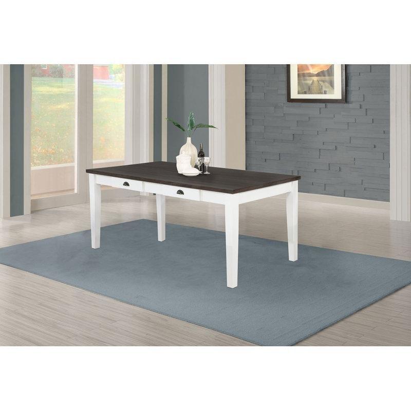 Rustic Tasarımlı Kahverengi Akasya Masif Ahşap Çekmeceli Yemek Masası 183 cm - 86428