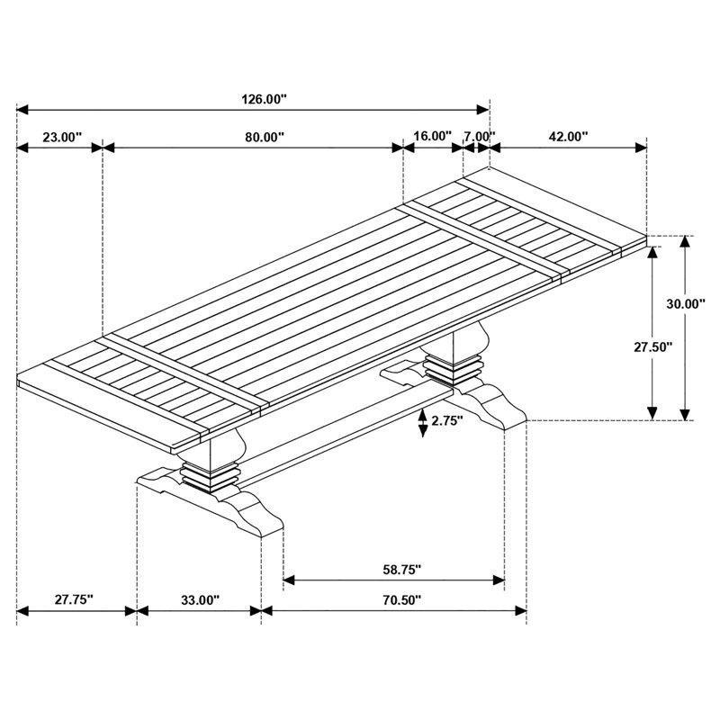 Rustik Bal Renginde Masif Çam Ağacı Yapılı Çift Ayaklı Açılır Yemek Masası 320 cm - 83521