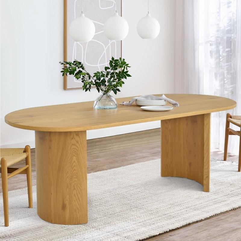 Sarı Ayaklı Oval Tasarımlı 8 Kişilik Yemek Masası 200x90 cm - 84175