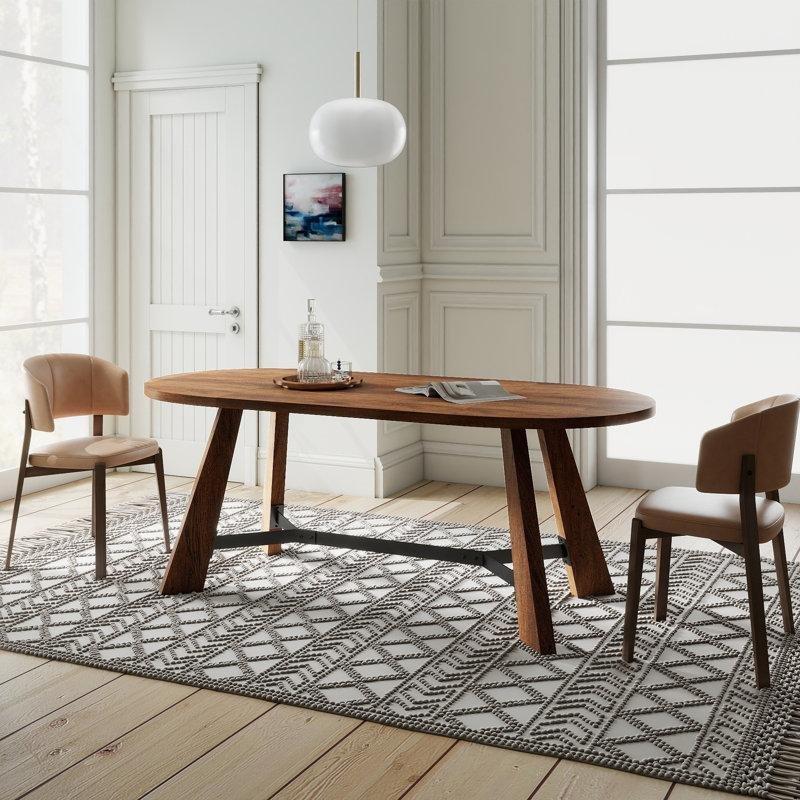 Sarı Endüstriyel Ahşap Oval Yemek Masası 180 cm - 84445 Sarı Endüstriyel Ahşap Oval Yemek Masası 180 cm - 84445