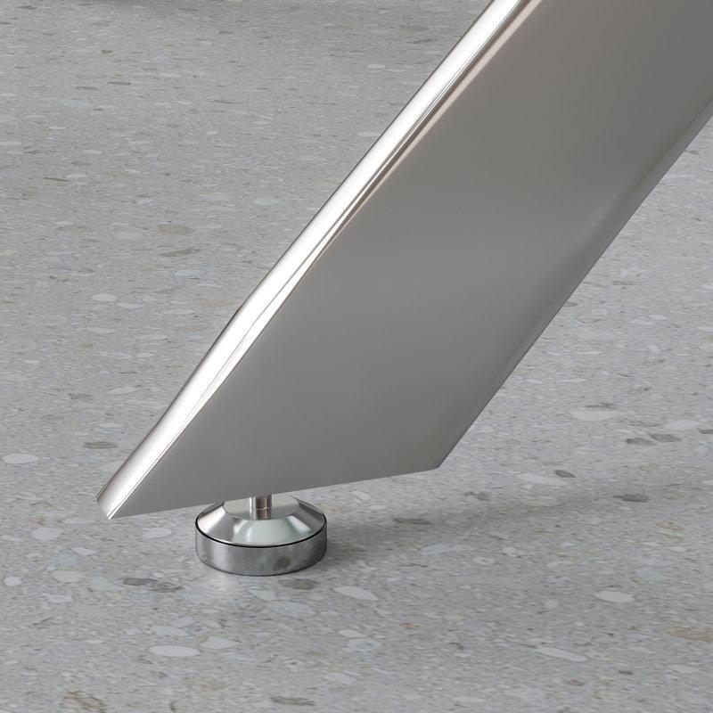 Şeffaf Cam Yemek Masası Gold Metal Ayaklı Modern Tasarım - 84739