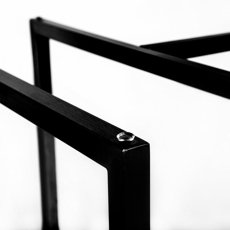 Şeffaf Cam Yemek Masası Metal Çift Ayaklı 168x91 cm - 84754