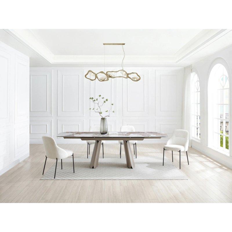 Seramik Mermer Desenli Açılır Yemek Masası 220x90 cm - 83290