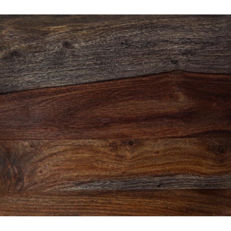 Sheesham Masif Ahşap Canlı Kenar Kütük Yemek Masası Gray Metal Ayaklı 178x102 cm - 87937