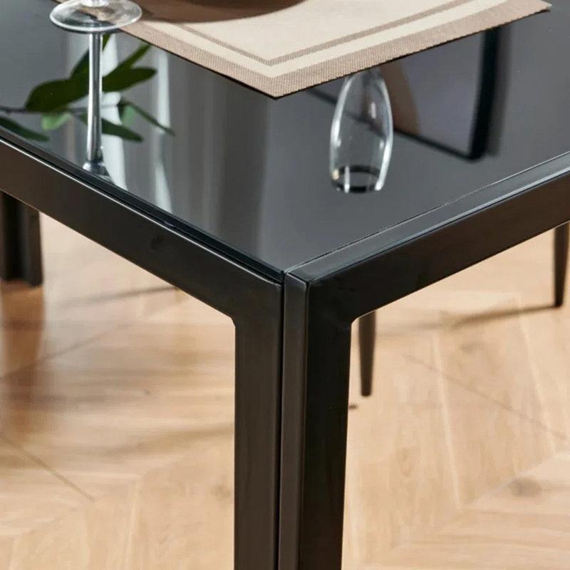 Siyah Cam Tablalı Metal Ayaklı Yemek Masası 130x70 cm - 84832