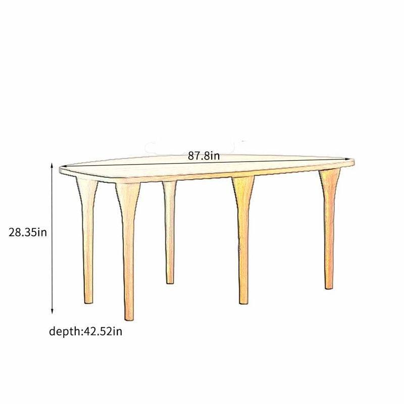 Siyah Ceviz Masif Ahşap Üçgen Yemek Masası 88 cm x 43 cm - 87127
