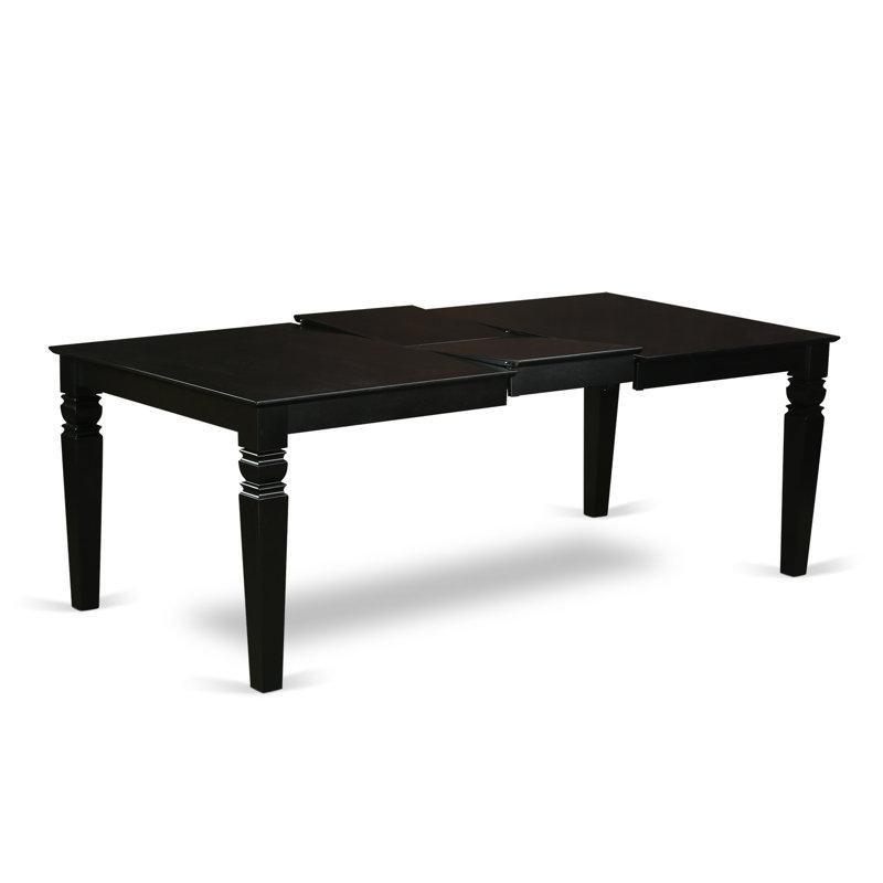Siyah Endüstriyel Ahşap Açılır Mutfak Masası 107x107 cm ve 8 Kumaş Sandalye Seti - 85138.0