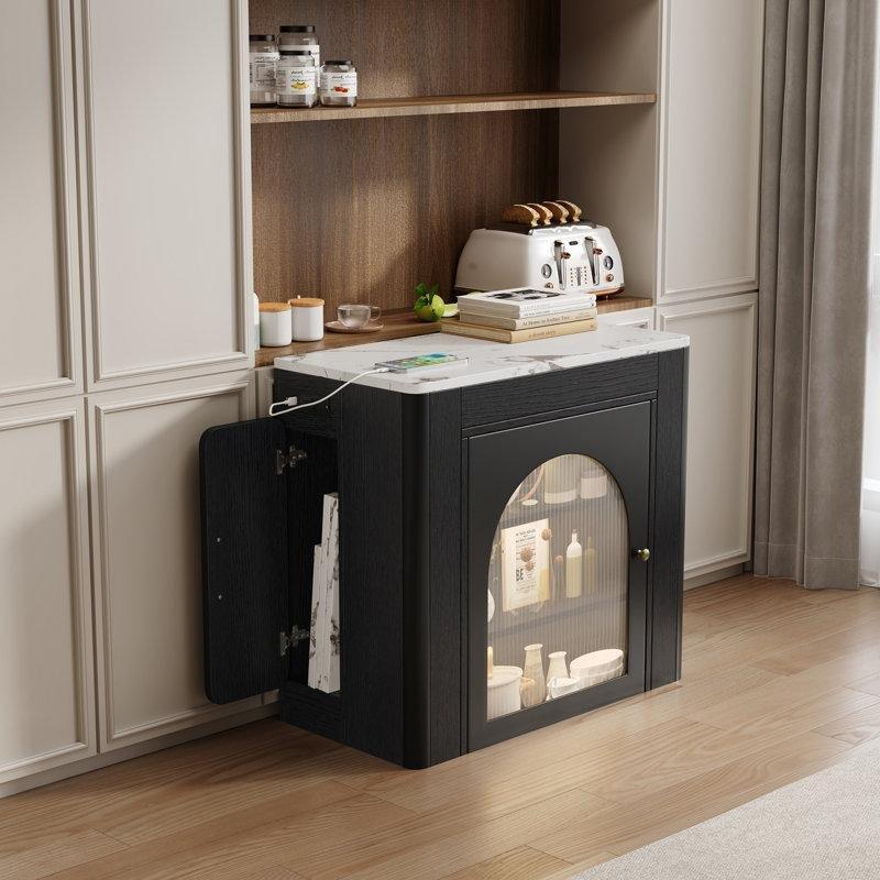 Siyah Endüstriyel Ahşap Genişletilebilir Dolaplı Yemek Masası 150x80x77 cm - 86197