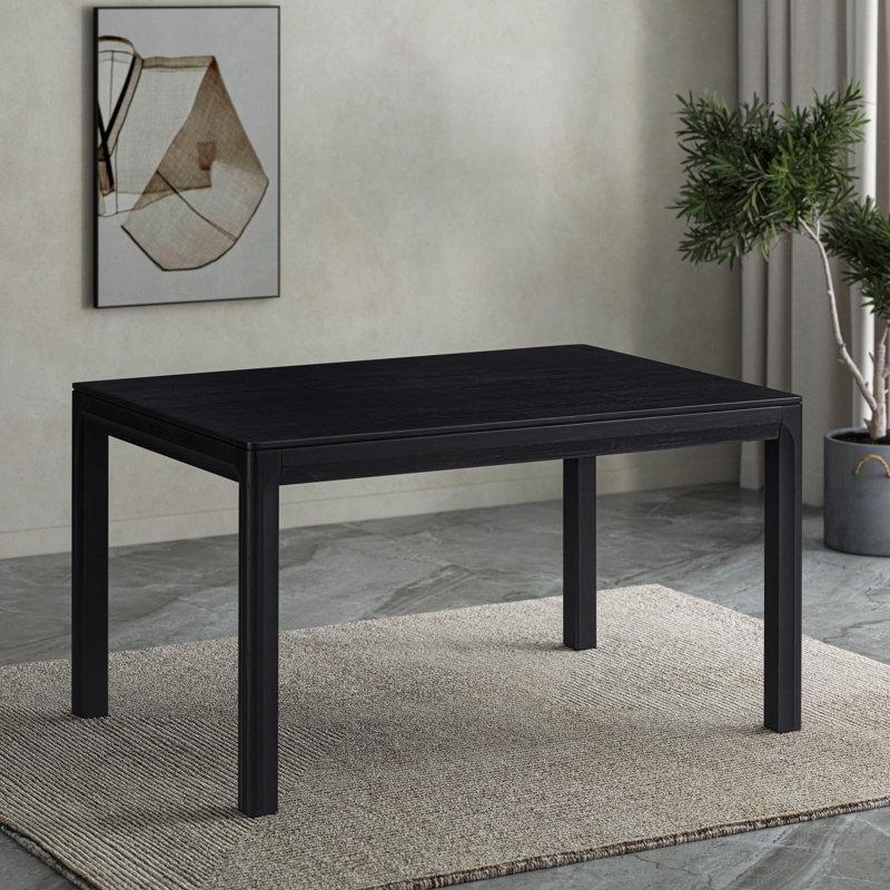 Siyah Endüstriyel Ahşap Genişletilebilir Yemek Masası 90x140 cm - 85888