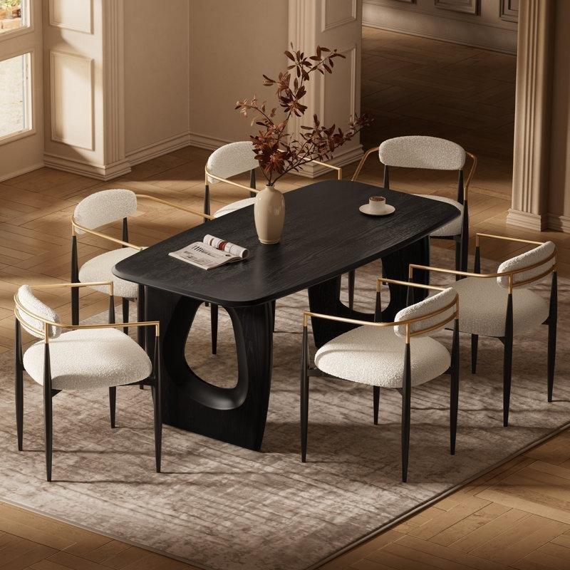 Siyah Endüstriyel Ahşap Yemek Masası 173 cm - 87481