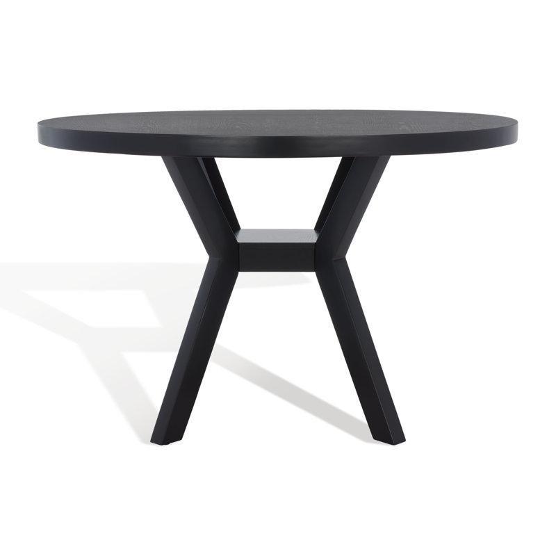 Siyah Endüstriyel Ahşap Yuvarlak Yemek Masası 120 cm - 84451