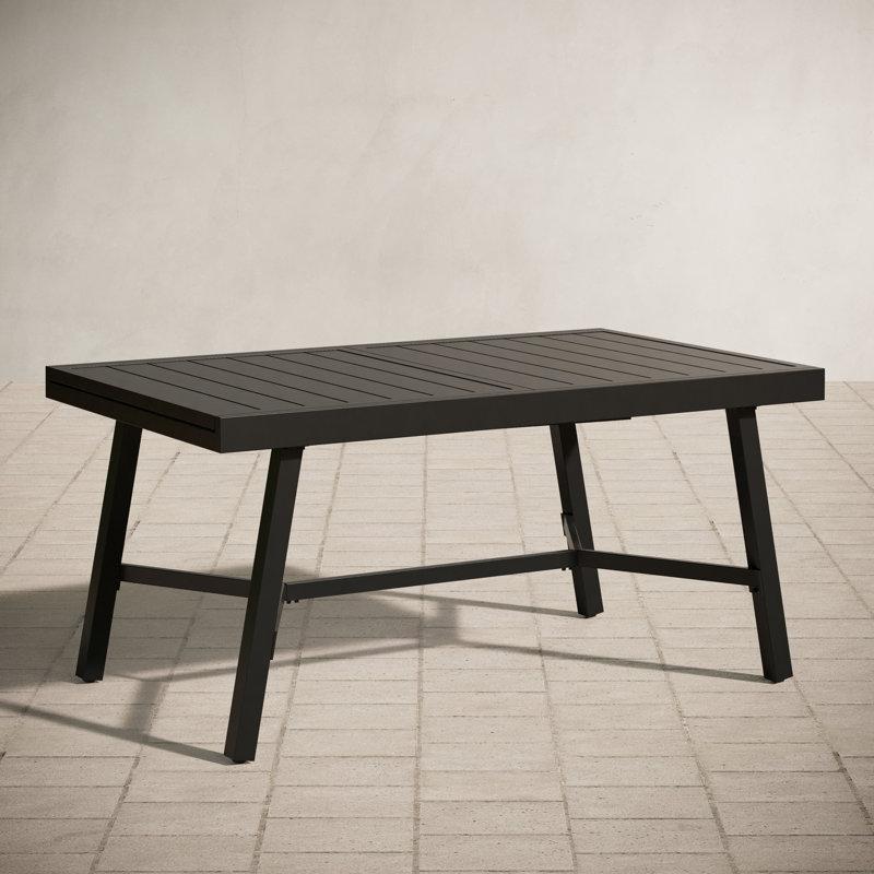 Siyah Genişletilebilir Çelik Bahçe Yemek Masası 214 cm - 84493