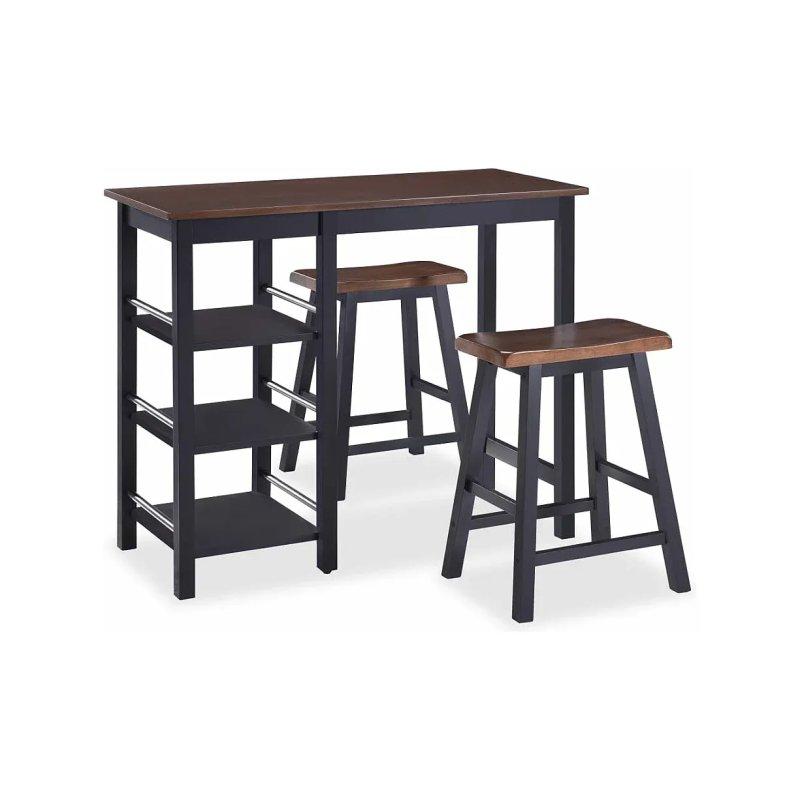 Siyah Kahverengi MDF Bar Masası ve Tabure Takımı 108x48x91 cm - 88648