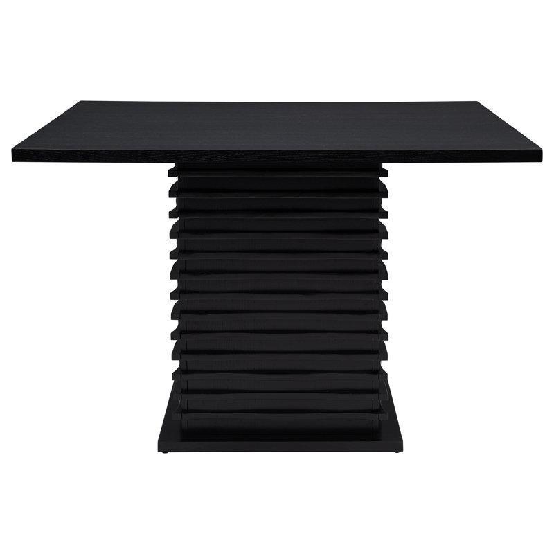Siyah Kare Yemek Masası 54 cm Yüksekliğinde Modern Tasarım - 87565
