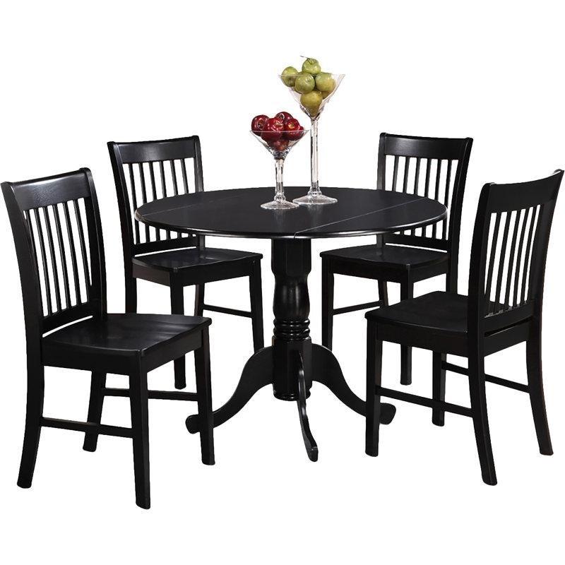 Siyah Katlanır Mutfak Masası 107 cm Sandalyeli 5 Parça Yemek Takımı - 85441.0