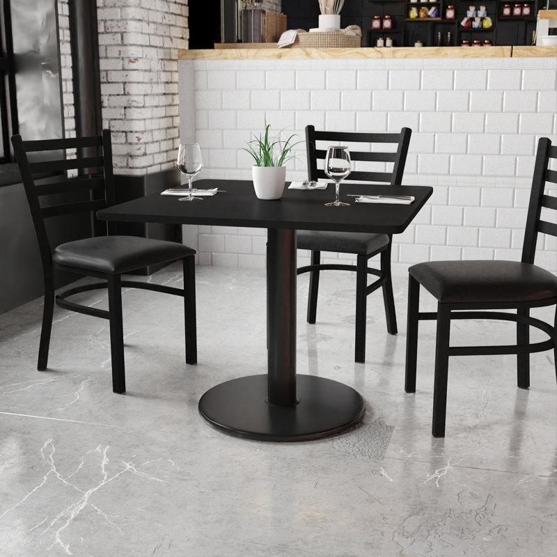 Siyah Laminat Kaplı Kare Yemek Masası 90x90 cm - 84154